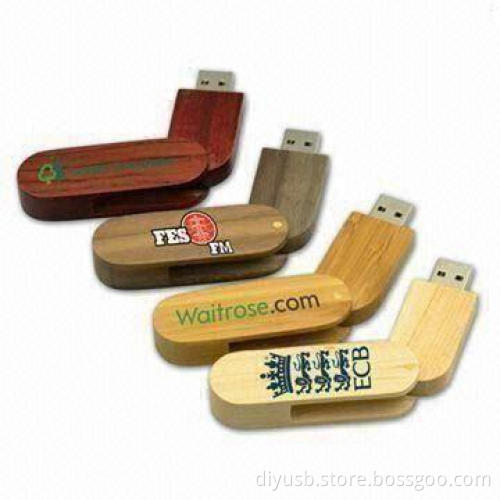 Wooden USB Flash Drives with USB2.0 Interface, Original Chipset